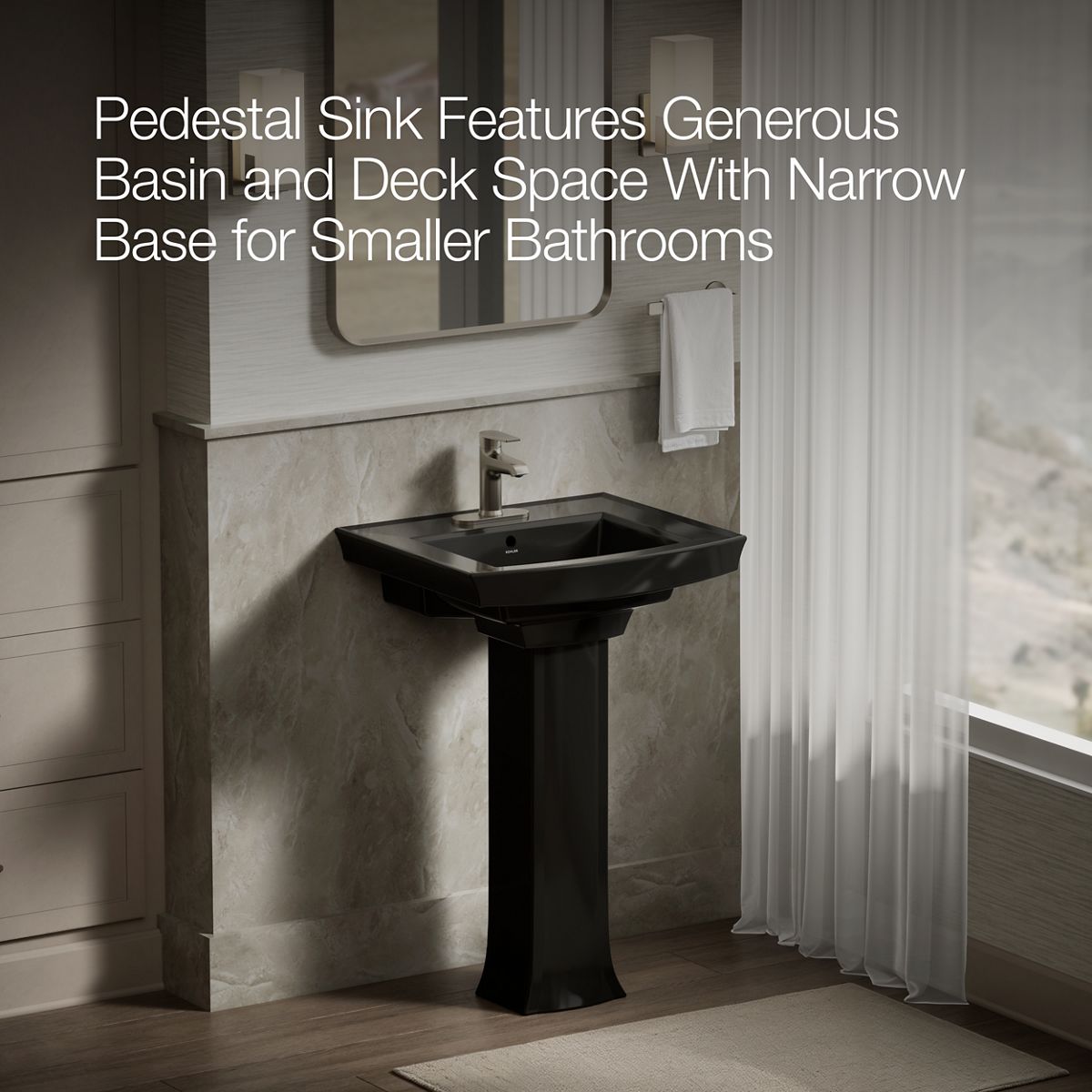 KOHLER 2359-4 Archer Pedestal bathroom sink with 4" centerset faucet holes