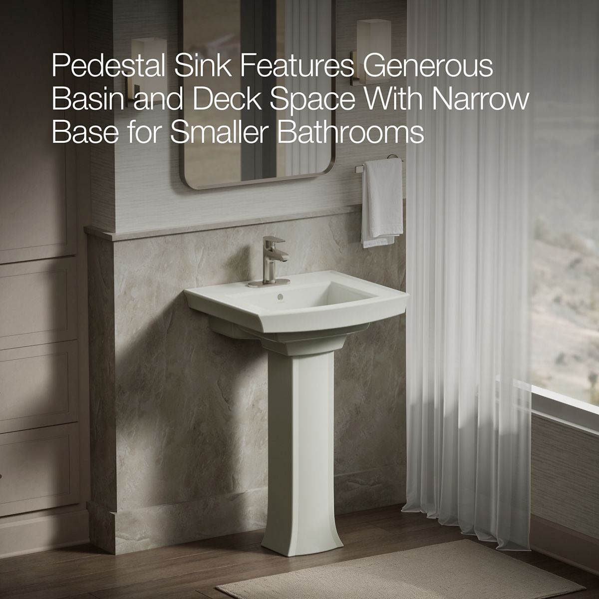 KOHLER 2359-4 Archer Pedestal bathroom sink with 4" centerset faucet holes