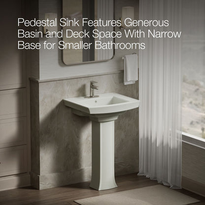 KOHLER 2359-4 Archer Pedestal bathroom sink with 4" centerset faucet holes