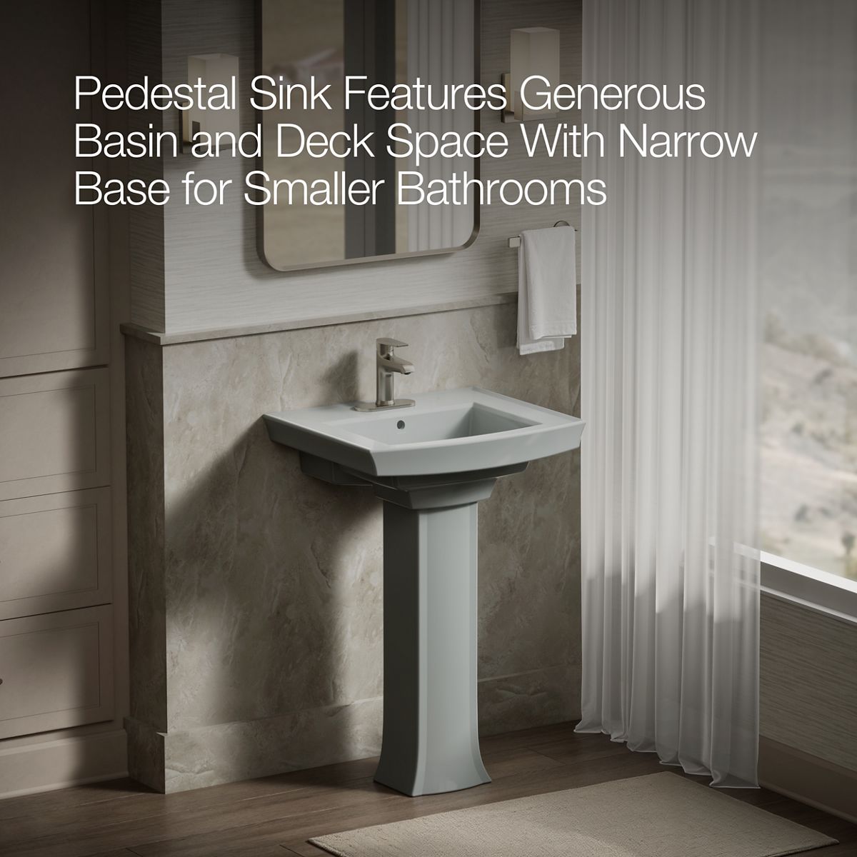 KOHLER 2359-4 Archer Pedestal bathroom sink with 4" centerset faucet holes