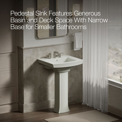 KOHLER 2359-8 Archer Pedestal bathroom sink with 8" widespread faucet holes