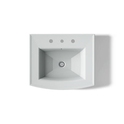 KOHLER 2359-8 Archer Pedestal bathroom sink with 8" widespread faucet holes