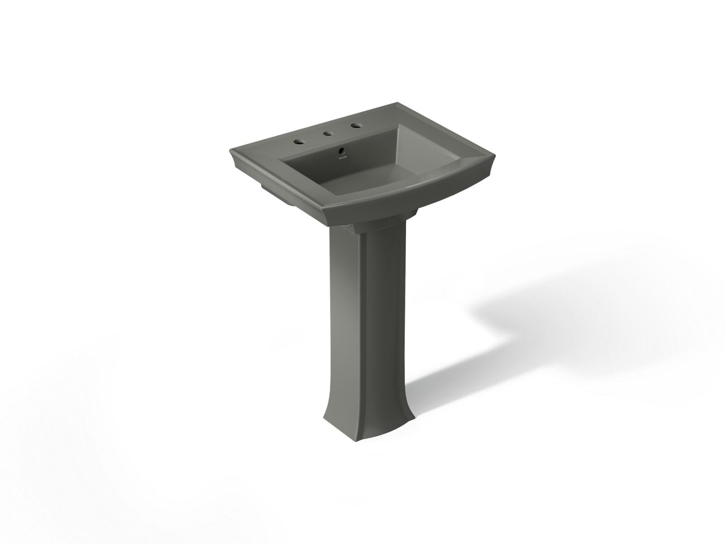 KOHLER 2359-8 Archer Pedestal bathroom sink with 8" widespread faucet holes