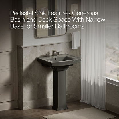 KOHLER 2359-8 Archer Pedestal bathroom sink with 8" widespread faucet holes