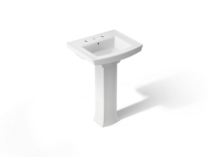 KOHLER 2359-8 Archer Pedestal bathroom sink with 8" widespread faucet holes