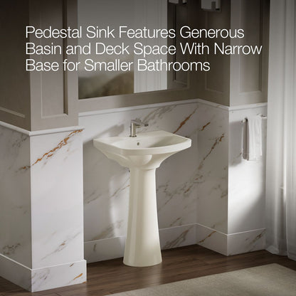 KOHLER 2362-1 Cimarron Pedestal bathroom sink with single faucet hole