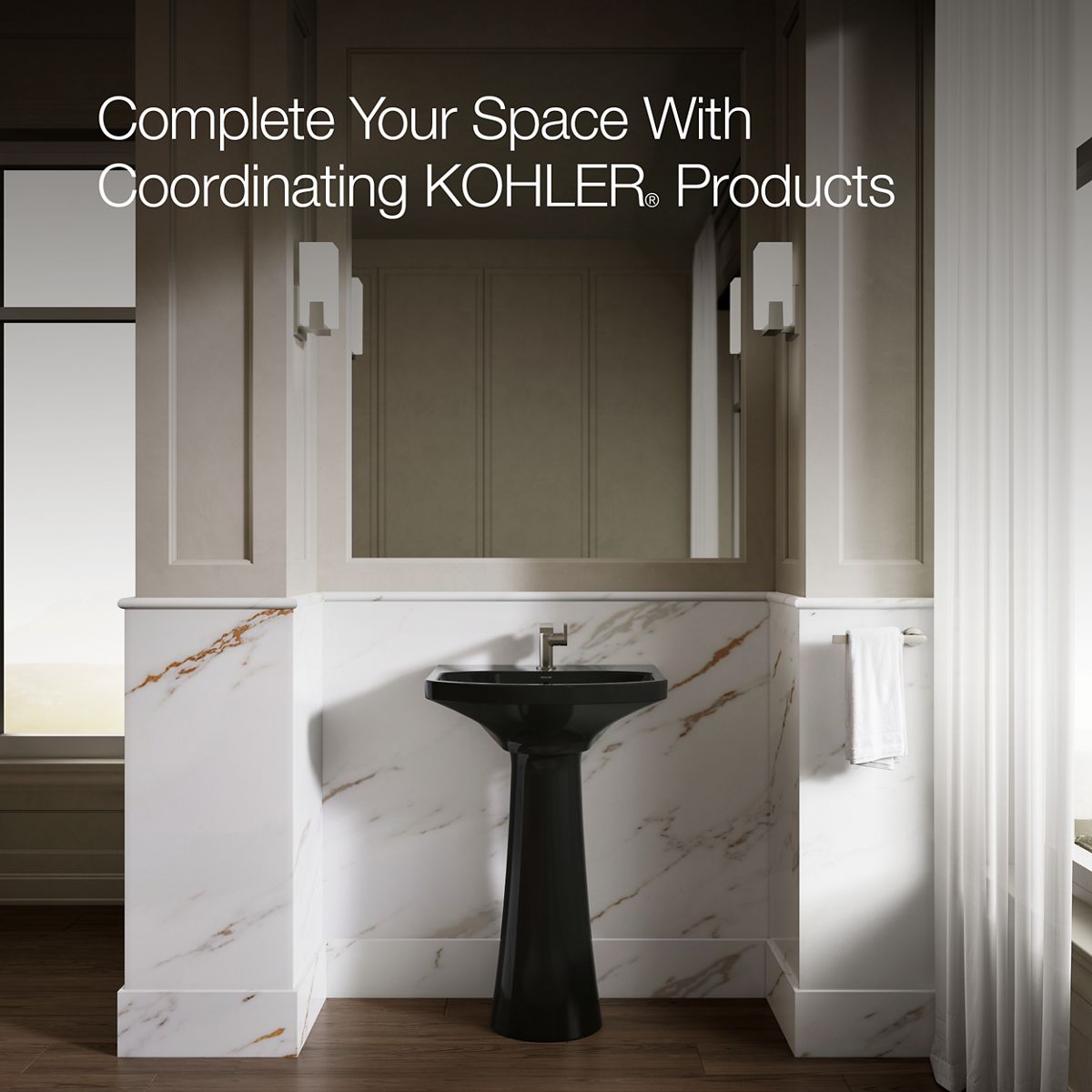 KOHLER 2362-1 Cimarron Pedestal bathroom sink with single faucet hole