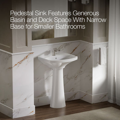 KOHLER 2362-1 Cimarron Pedestal bathroom sink with single faucet hole