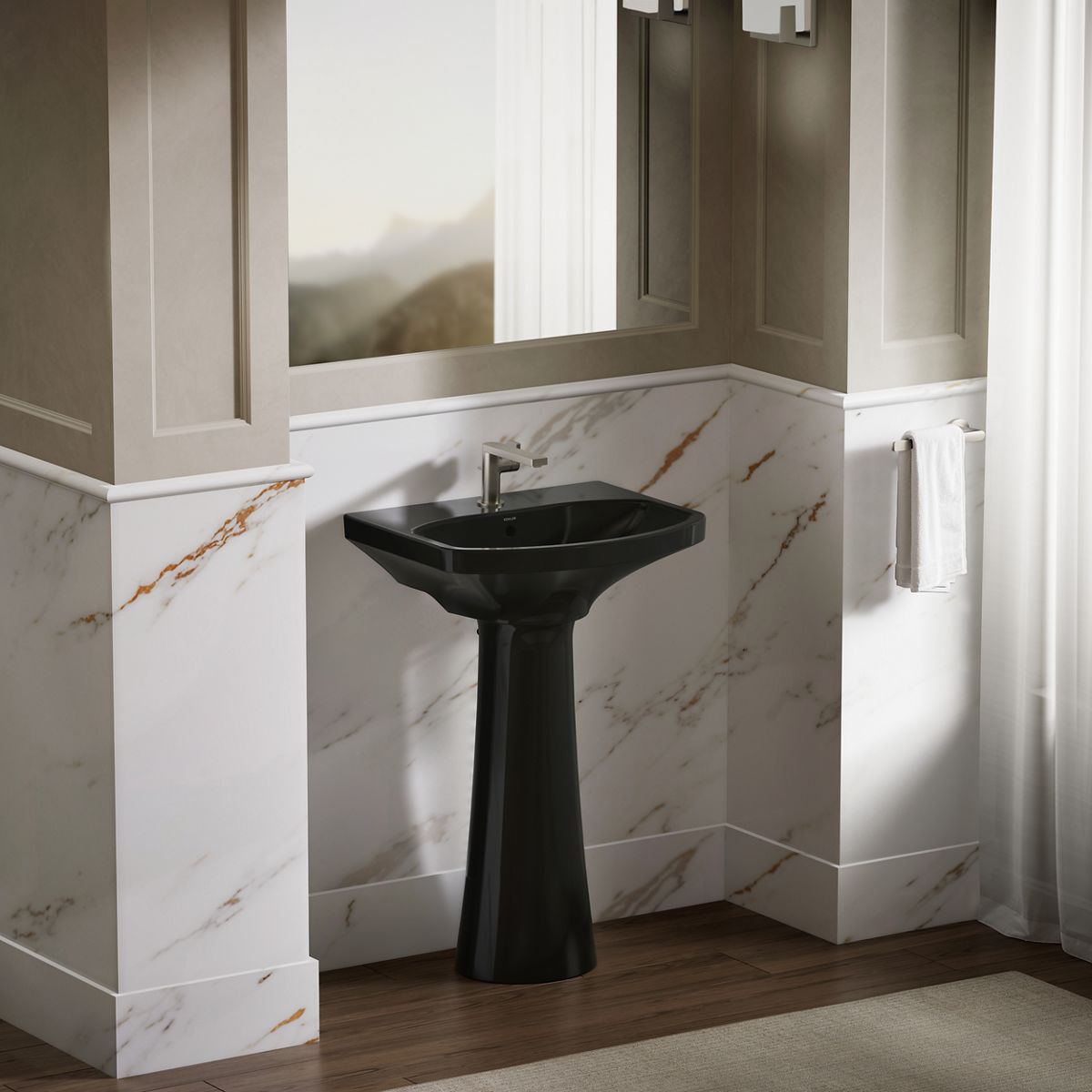 KOHLER Cimarron 22-3/4" rectangular pedestal bathroom sink