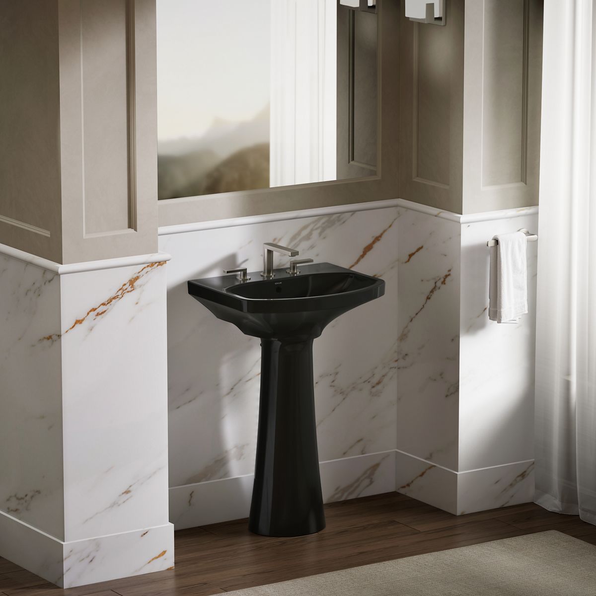 KOHLER Cimarron 22-3/4" rectangular pedestal bathroom sink