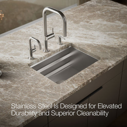 KOHLER K-23650 Prolific 23" undermount single-bowl workstation kitchen sink