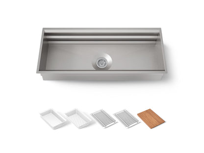KOHLER K-23652 Prolific 44" undermount single-bowl workstation kitchen sink