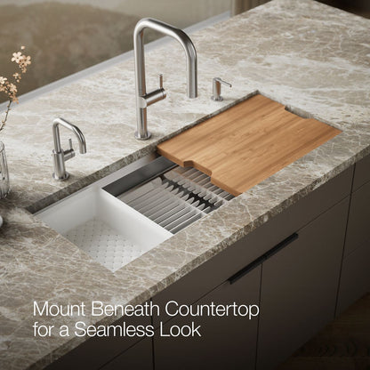 KOHLER K-23652 Prolific 44" undermount single-bowl workstation kitchen sink
