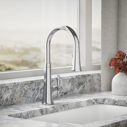 KOHLER K-23764 Tone Pull-down kitchen sink faucet with three-function sprayhead