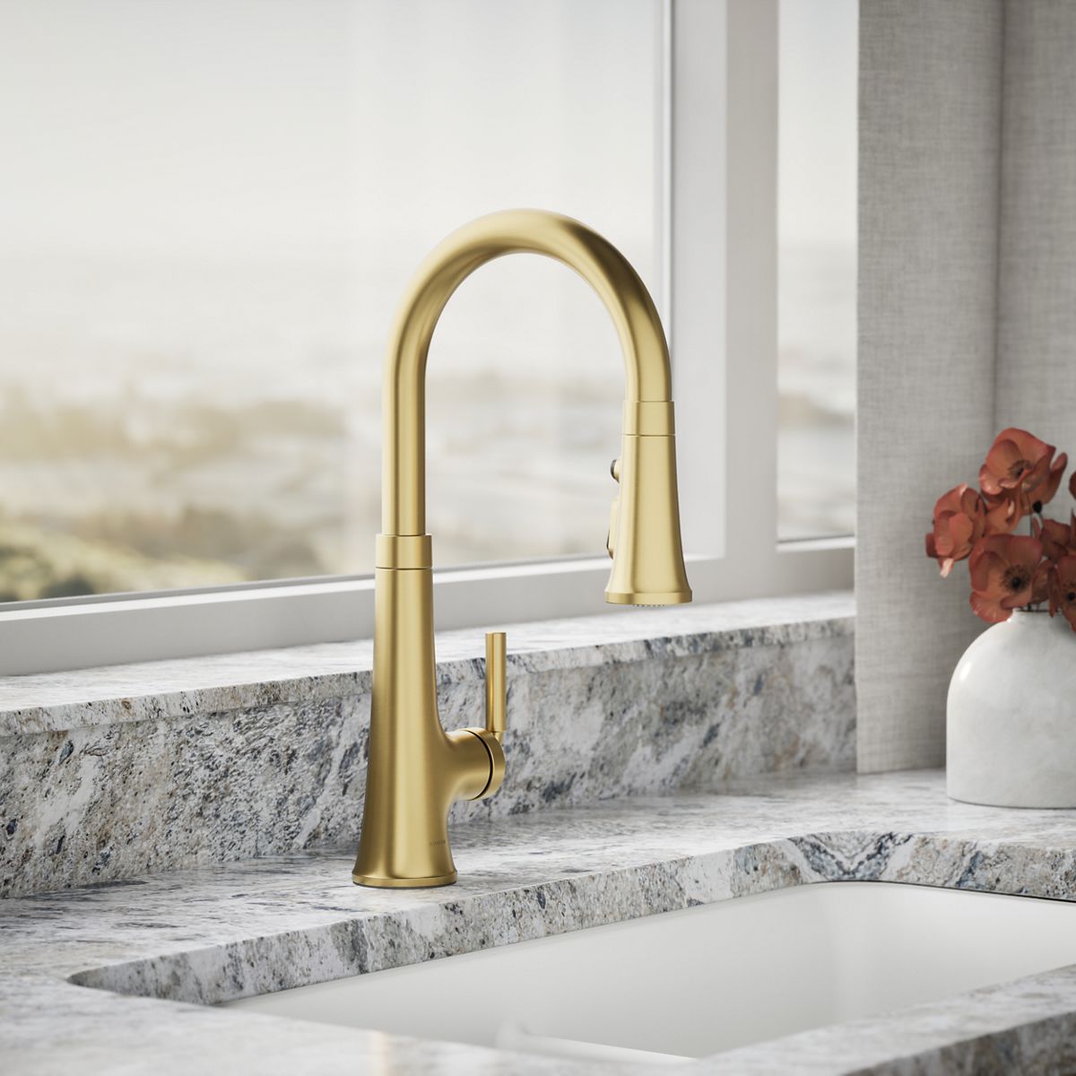 KOHLER K-23764 Tone Pull-down kitchen sink faucet with three-function sprayhead
