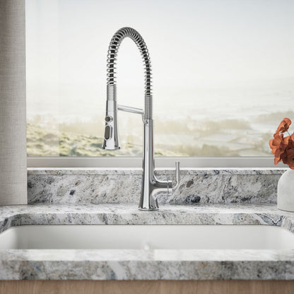KOHLER K-23765 Tone Semi-professional pull-down kitchen sink faucet with three-function sprayhead