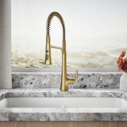 KOHLER K-23765 Tone Semi-professional pull-down kitchen sink faucet with three-function sprayhead