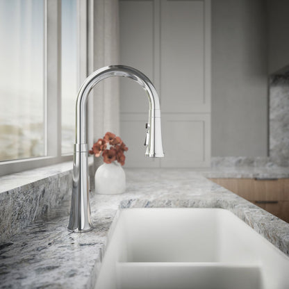 KOHLER K-23766 Tone Touchless pull-down kitchen sink faucet with three-function sprayhead