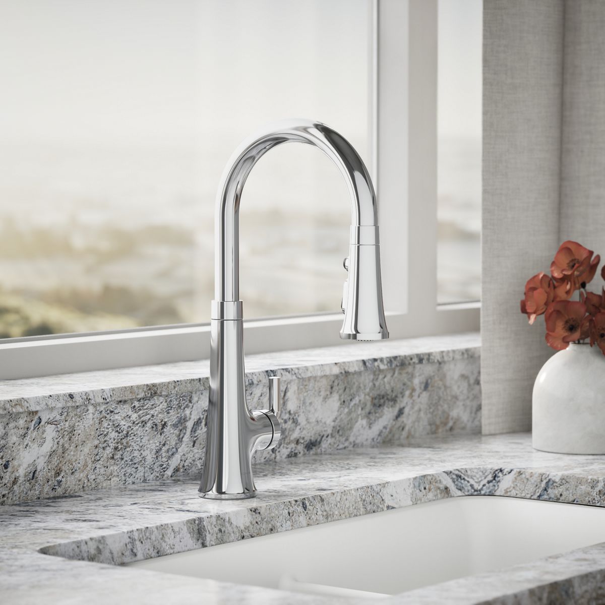 KOHLER K-23766 Tone Touchless pull-down kitchen sink faucet with three-function sprayhead