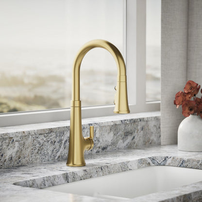 KOHLER K-23766 Tone Touchless pull-down kitchen sink faucet with three-function sprayhead
