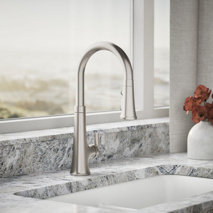 KOHLER K-23766 Tone Touchless pull-down kitchen sink faucet with three-function sprayhead
