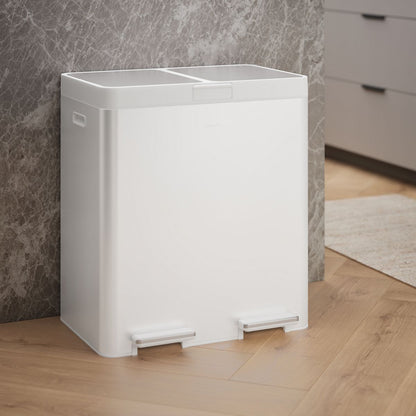 KOHLER K-23828 82-liter stainless steel dual-bin step trash can