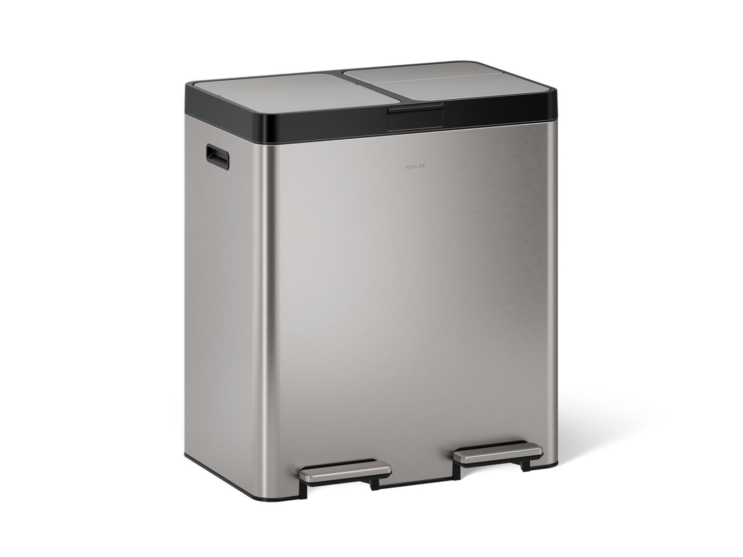 KOHLER K-23828 82-liter stainless steel dual-bin step trash can