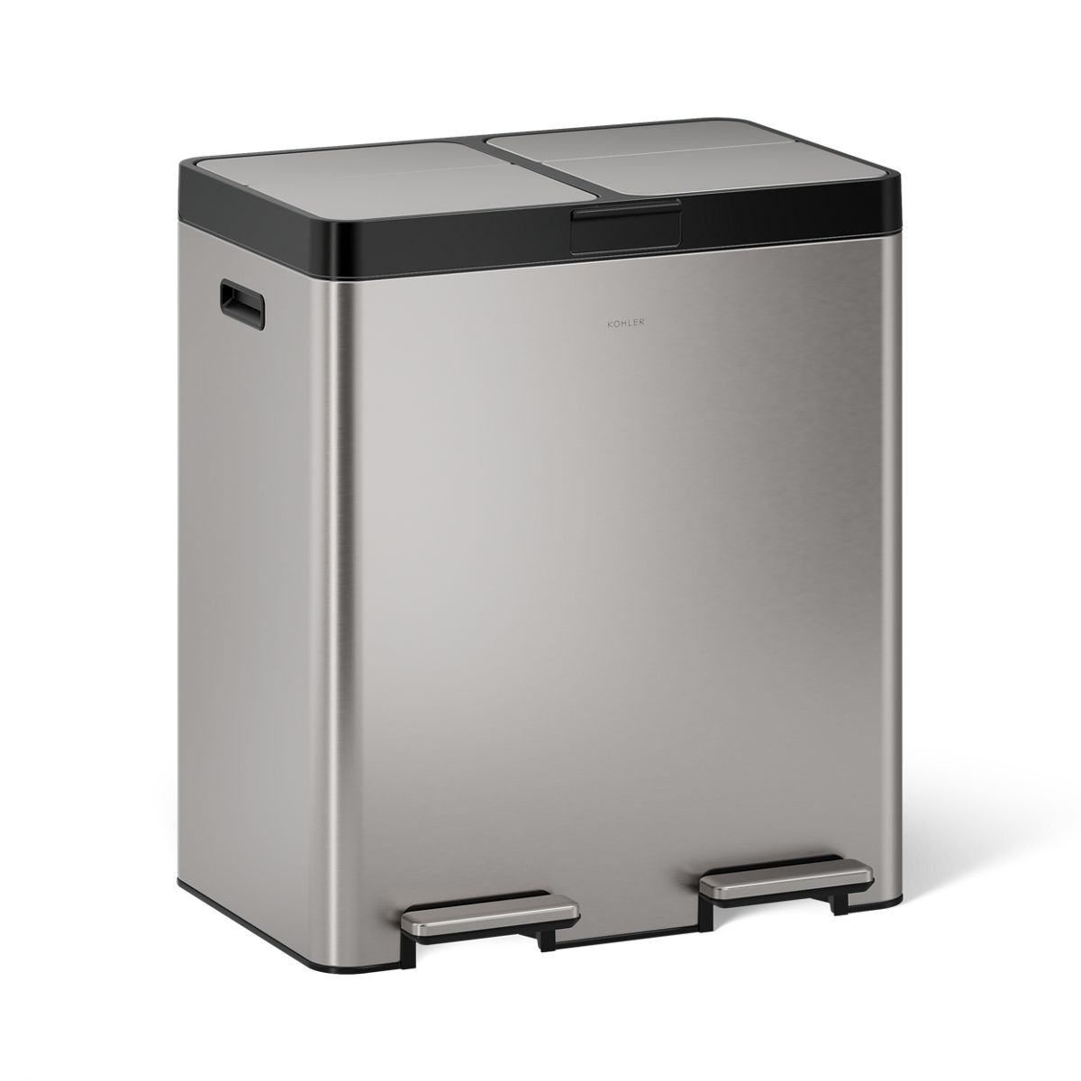 KOHLER K-23828 82-liter stainless steel dual-bin step trash can