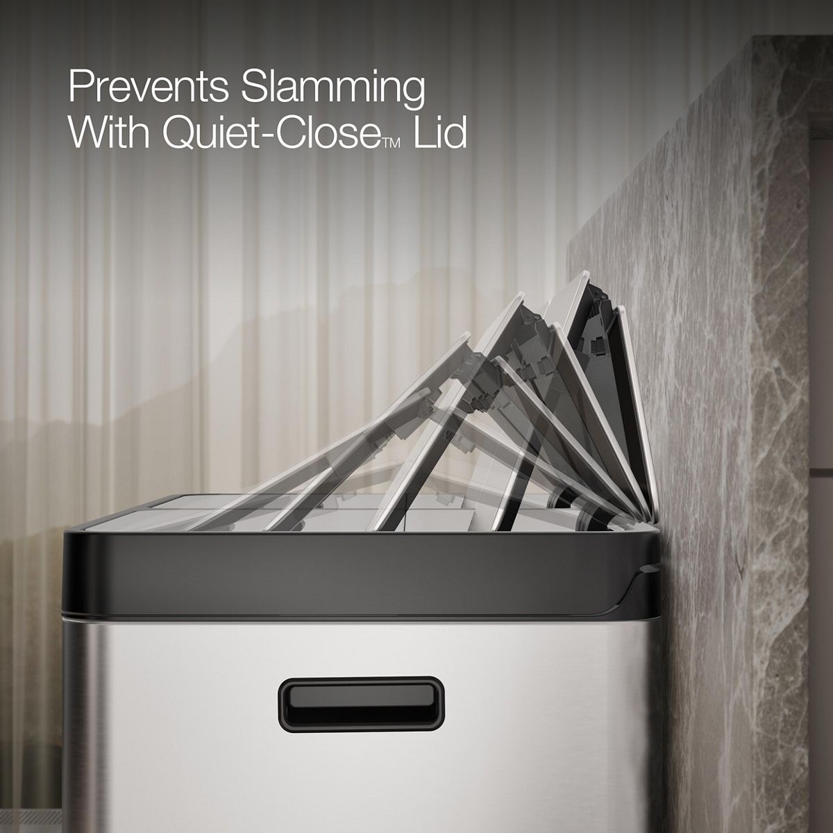 KOHLER K-23828 82-liter stainless steel dual-bin step trash can