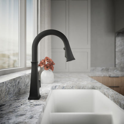 KOHLER K-23830 Riff Pull-down kitchen sink faucet with three-function sprayhead