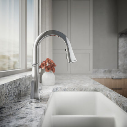 KOHLER K-23830 Riff Pull-down kitchen sink faucet with three-function sprayhead