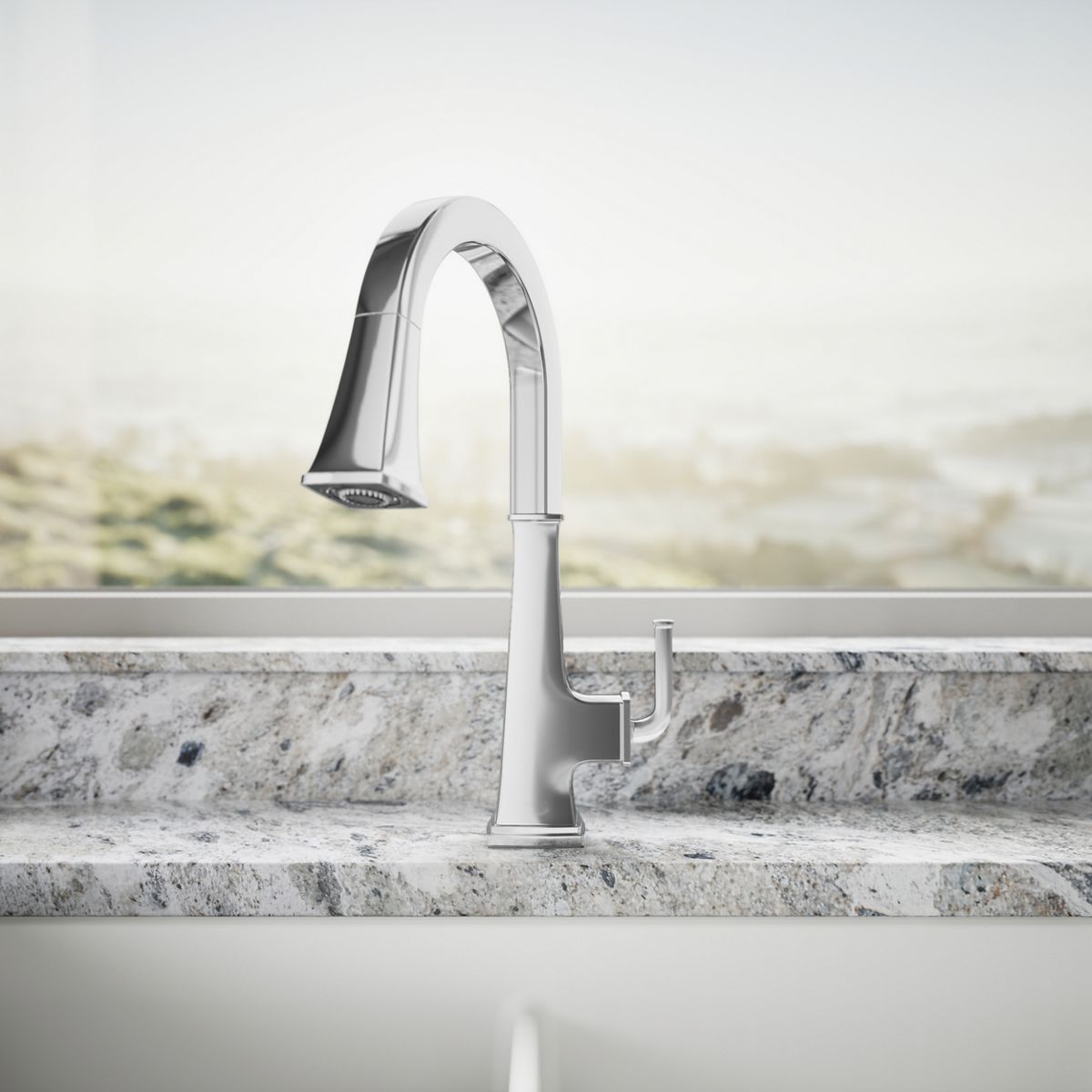 KOHLER K-23830 Riff Pull-down kitchen sink faucet with three-function sprayhead