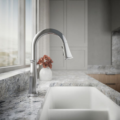 KOHLER K-23832 Riff Touchless pull-down kitchen sink faucet with three-function sprayhead