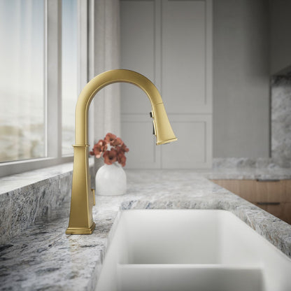 KOHLER K-23832 Riff Touchless pull-down kitchen sink faucet with three-function sprayhead