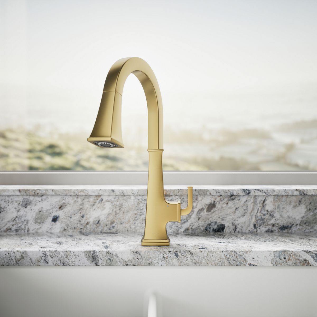 KOHLER K-23832 Riff Touchless pull-down kitchen sink faucet with three-function sprayhead