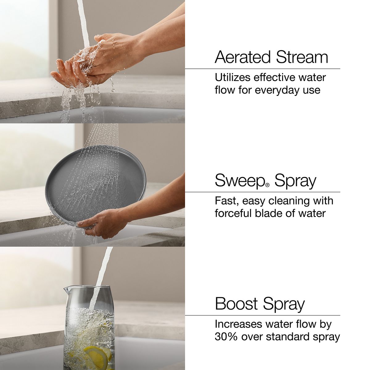 KOHLER K-23832-WB Riff Touchless pull-down kitchen sink faucet with KOHLER Konnect and three-function sprayhead