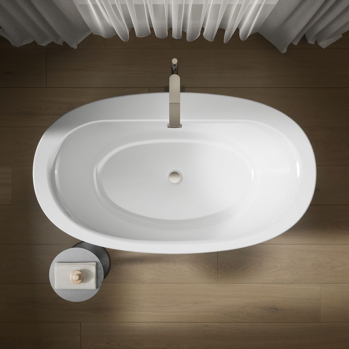 KOHLER K-24001 Sunstruck 60" x 34" freestanding bath with straight shroud