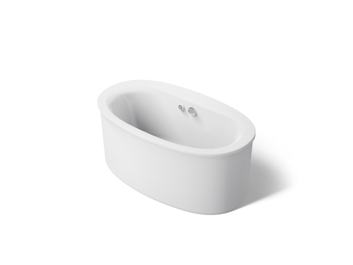 KOHLER K-24001-W1 Sunstruck 60" x 34" freestanding bath with Bask heated surface and straight shroud