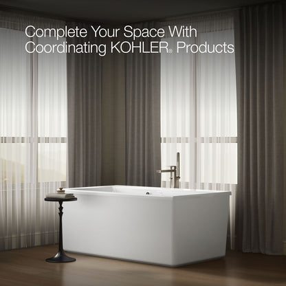 KOHLER K-24010-W1 Stargaze 60" x 34" freestanding bath with Bask heated surface and straight shroud