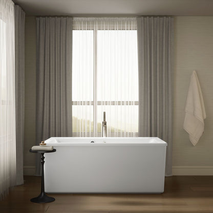 KOHLER K-24010-W1 Stargaze 60" x 34" freestanding bath with Bask heated surface and straight shroud