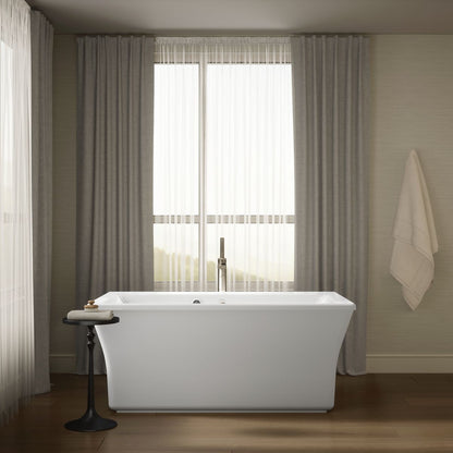 KOHLER K-24011-W1 Stargaze 60" x 34" freestanding bath with Bask heated surface and fluted shroud