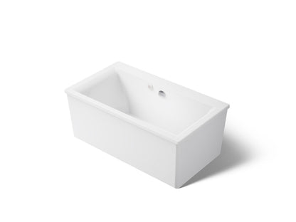 KOHLER K-24018-GHW Stargaze 60" x 34" freestanding Heated BubbleMassage air bath with Bask heated surface and straight shroud