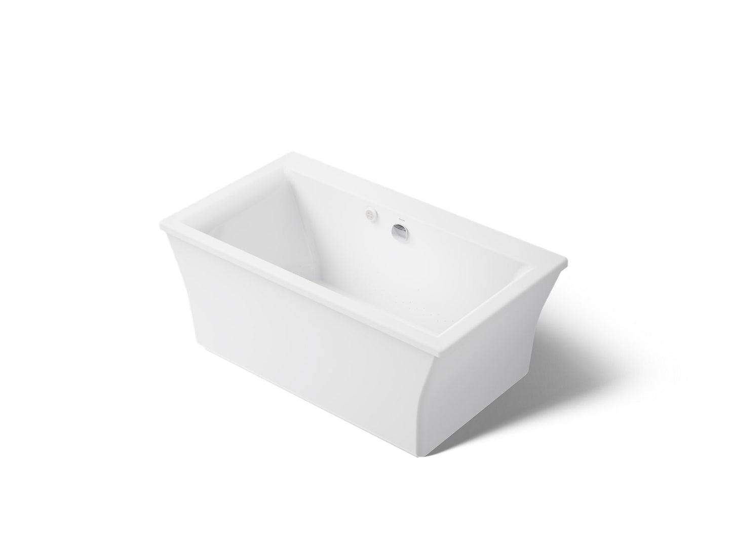 KOHLER K-24019-GHW Stargaze 60" x 34" freestanding Heated BubbleMassage air bath with Bask heated surface and fluted shroud