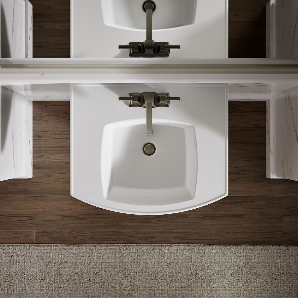 KOHLER K-24050-4 Kelston Pedestal bathroom sink with 4" centerset faucet holes