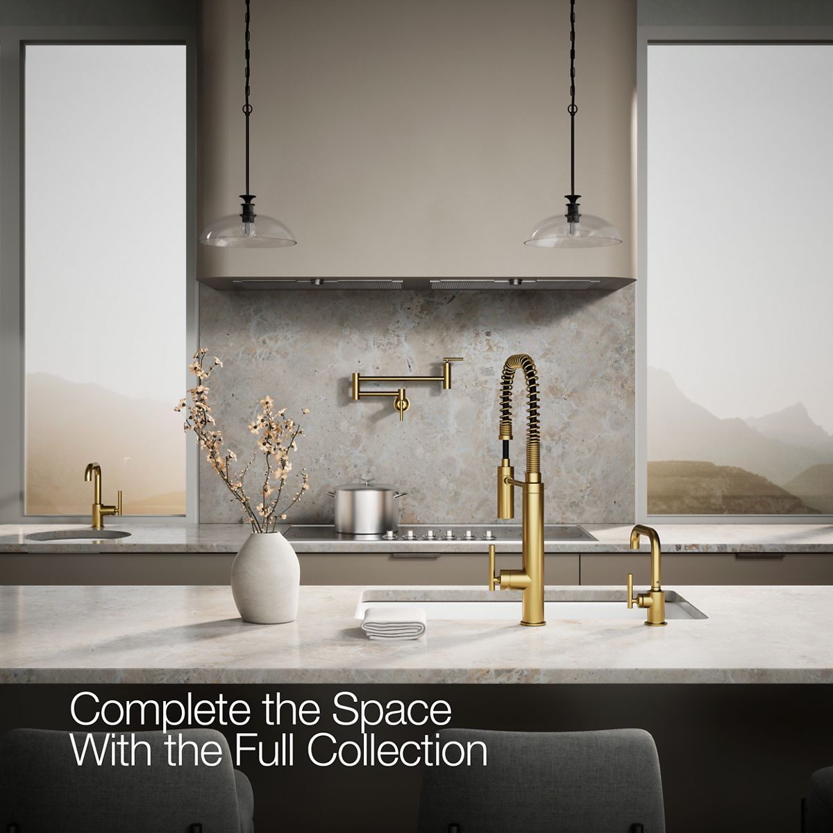 KOHLER K-24077 Purist Beverage Faucet, vibrant brushed moderne brass - view 2