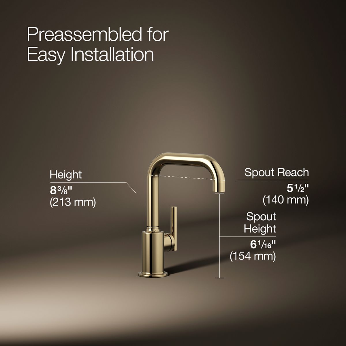 KOHLER K-24077 Purist Beverage Faucet, vibrant french gold - view 4