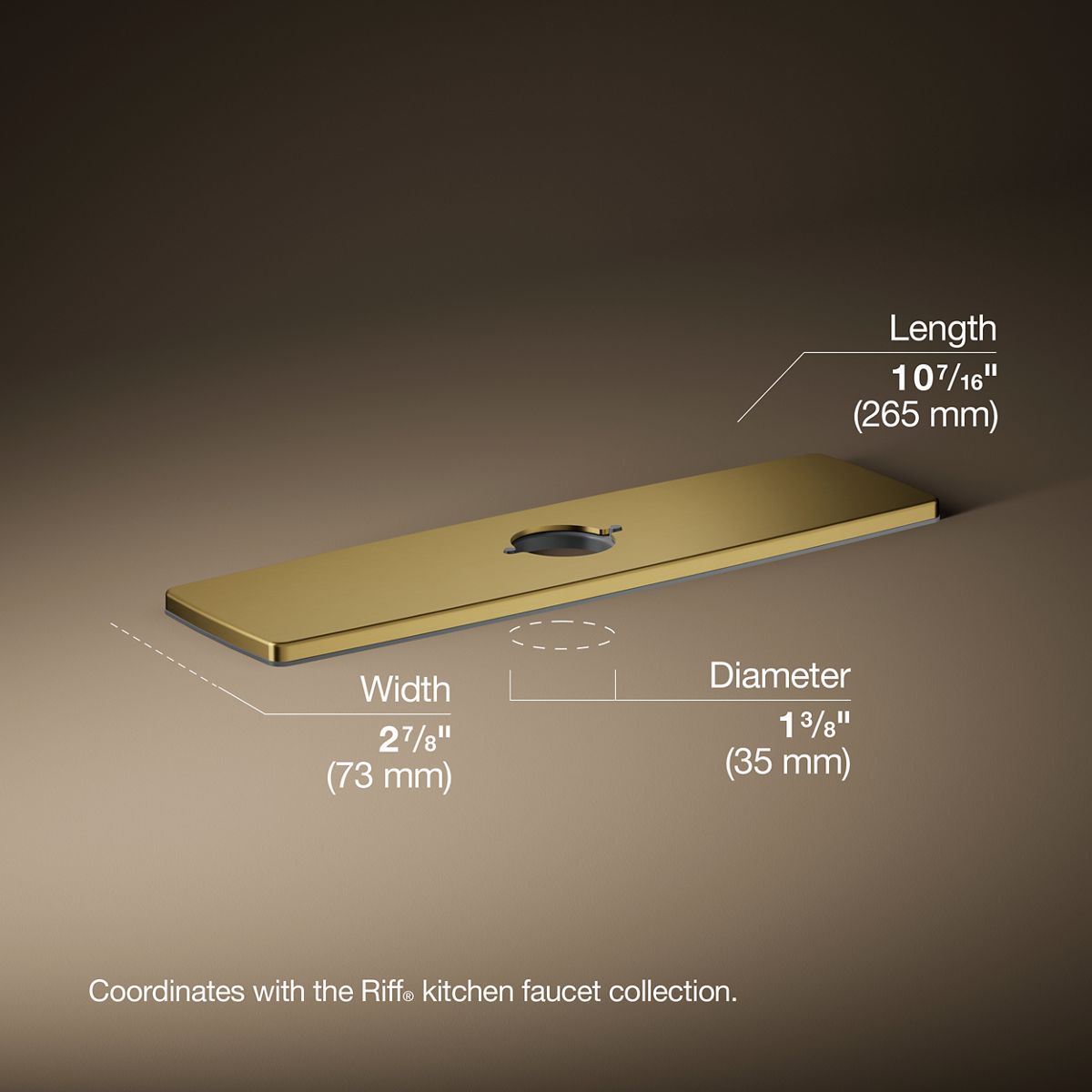 3/4 view of product with dimensions