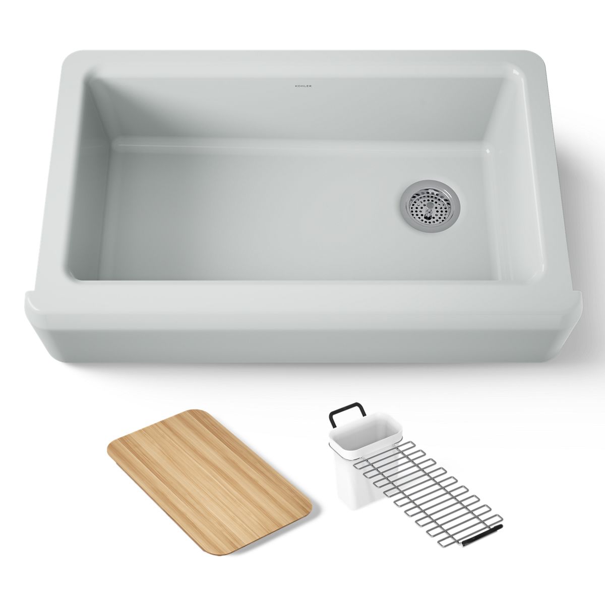 KOHLER K-24564 Riverby 35-3/4" undermount single-bowl farmhouse workstation kitchen sink