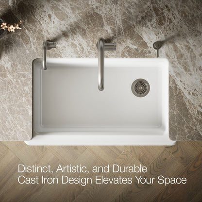KOHLER K-24564 Riverby 35-3/4" undermount single-bowl farmhouse workstation kitchen sink