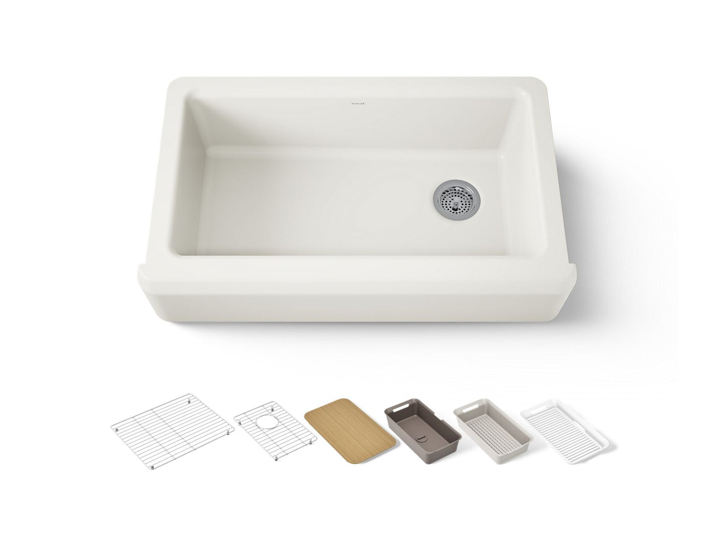 KOHLER Riverby 35-3/4" undermount single-bowl farmhouse workstation kitchen sink